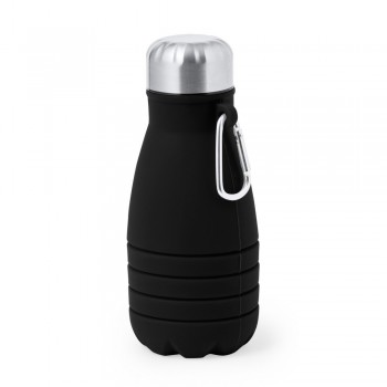 Foldable sports bottle 550 ml with carabiner clip