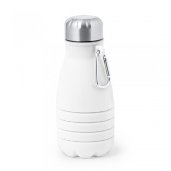 Foldable sports bottle 550 ml with carabiner clip