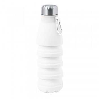 Foldable sports bottle 550 ml with carabiner clip Foldable sports bottle 550 ml with carabiner clip