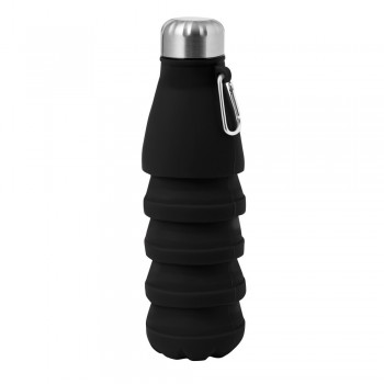 Foldable sports bottle 550 ml with carabiner clip Foldable sports bottle 550 ml with carabiner clip