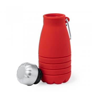 Foldable sports bottle 550 ml with carabiner clip Foldable sports bottle 550 ml with carabiner clip