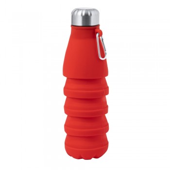 Foldable sports bottle 550 ml with carabiner clip Foldable sports bottle 550 ml with carabiner clip