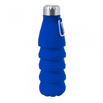 Foldable sports bottle 550 ml with carabiner clip Foldable sports bottle 550 ml with carabiner clip