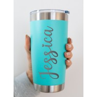 Personalised Travel Mug Stainless Steel 550ml Laser Engraved Vacuum Insulated Travel Coffee Cup Hot or Cold Drink for 6 Hour - Teal