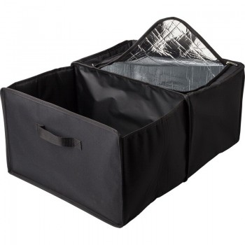 Foldable car organizer, cooler compartment