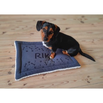 Personalised Dog Cat Bed Cushion, Add Pet Name, Size 60x40 CM (Beige)
