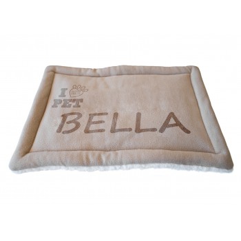 Personalised Dog Cat Bed Cushion, Add Pet Name, Size 60x40 CM (Beige)