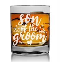 60. Dzimšanas Dienas Dāvana Vīriešiem  ar Gravējumu - "Son Of The Groom" ,Personalizēta viskija glāze 270ml