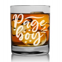 40. Dzimšanas Dienas Dāvana Vīriešiem  ar Gravējumu - "Page Boy" ,Viskija glāze 270 ml