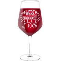 50Th Wine Glass With Engraved Text - "Were Engaged", Wine Glass as a Gift, Size 530ml