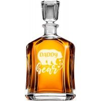 Tekilas Dekanteris ar Uzrakstu - "Daddy Bear " ,Dāvana Vīrietim Pēc 40, Izmērs 700Ml