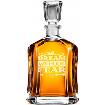Whiskey Glass Decanter With Engraved Text -