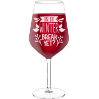 18Th Birthday Wine Glass With Engraved Text - "Is It Winter Break Yet?", Wine Glass as a Gift, Size 530ml