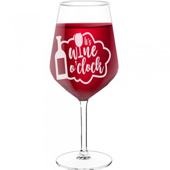 18Th Birthday Wine Glass With Engraved Text  "Its Wine O_Clock1", Size 530ml