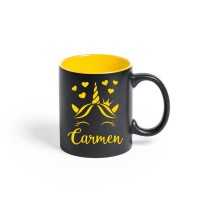 AIGAT Mātes dienas dāvana vai Tēva dienas dāvana Personalizēta keramikas kafijas krūze 350ml ar lāzera gravējumu karstiem vai aukstiem dzērieniem - dzeltenā krāsā