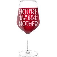 Wine Glass For Men With Engraved Text - "Youre The Best Mother-2.2", Wine Gift Idea, Size 530ml