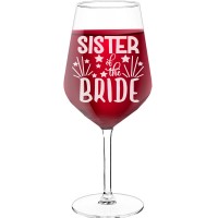 Wine Glass Engraved With Engraved Text - "Sister Of The Bride", Gift for Woman, Size 530ml
