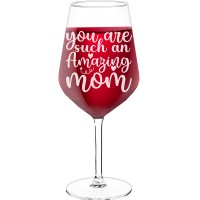 Wine Glass Engraved With Engraved Text - "You Are Such An Amazing Mom', Birthday Gift Idea, Size 530ml