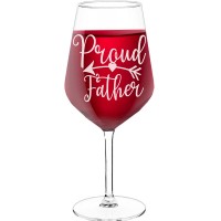 50Th Wine Glass With Engraved Text - "Proud Father", Gifts for Wine Lovers, Size 530ml