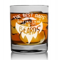 Dāvana Tēvam  ar Gravējumu - "Best Dads Have Beards" ,Viskija glāze 270 ml