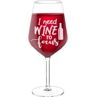 Best Friend Wine Glass With Engraved Text  "I Need Wine", Size 530ml