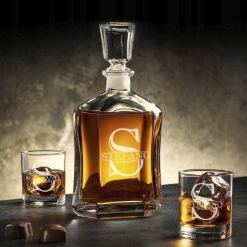 2 gab. Gravētas personalizētas viskija glāzes komplekts, Bāra Piederumi Stikla Trauki Viskija glāze 270ml