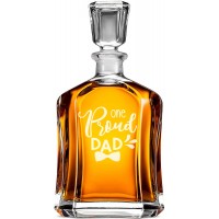Whiskey Decanter Airtight With Engraved Text -"One Proud Dad", Husband Birthday Gift Idea, Size 700ml Whiskey Decanter Airtight With Engraved Text -"One Proud Dad", Husband Birthday Gift Idea, Size 700ml