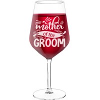 White Wine Glass With Engraved Text - "Momma Of The Groom", Wine Gift Idea, Size 530ml