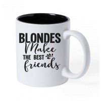 Kafijas Krūze ar Gravējumu - "Blondes Make The Best Friends", 350ml (Balta/Melna)