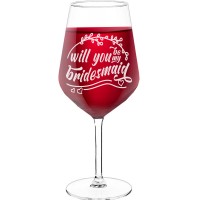 18Th Birthday Wine Glass With Engraved Text - "Will You Be My Bridesmaid", Wine Lover Gifts, Size 530ml