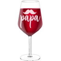 Wine Glass Gift With Engraved Text - "Papa", Fiend Gift, Size 530ml