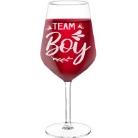 Birthday Wine Glass With Engraved Text - "Team Boy", Funny Wine Gift, Size 530ml