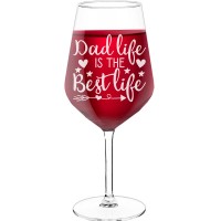 Engraved Wine Glass With Engraved Text - "Dad Live Is The Best Live", Wine Lover Gifts, Size 530ml
