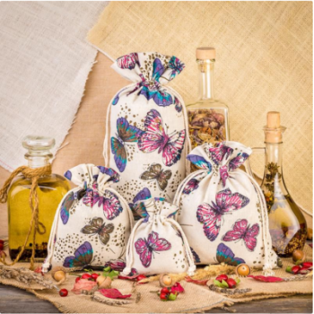 Bag like linen with printing 30 x 40 cm - natural / butterfly Bag like linen with printing 30 x 40 cm - natural / butterfly
