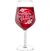 Large Wine Glass With Engraved Text - "Mother Of The Groom", Gifts for Wine Lovers, Size 530ml