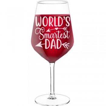 With Engraved Text - "Worlds Smartest", Gift for Wine Lover, Size 530ml