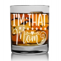 Birthday Gift For Men Over 40 Personalised Glass For Men 270ml With Engraved Text : "I'M That Mom"