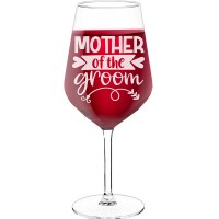 Red Wine Glass With Engraved Text - "Mother Of The Groom 8", Fiend Gift, Size 530ml