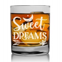 60. Dzimšanas Dienas Dāvana Vīriešiem  ar Gravējumu - "Sweet Dreams" ,Stikla Viskija glāze 270ml