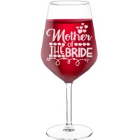 Engraved Wine Glass With Engraved Text - "Mother Of The Bride", Funny Wine Gift, Size 530ml