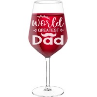 With Engraved Text - "World Greatest Dad", Gift for Wine Lover, Size 530ml