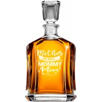 Airtight Whiskey Decanter With Engraved Text -"Mother Mama Mommy Mom", Gift For Him, Size 700ml