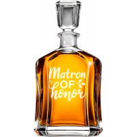 Moderna Burbona Karafe ar Uzrakstu - "Matron Of Honor" ,Dāvana Līgavainim, Izmērs 700Ml