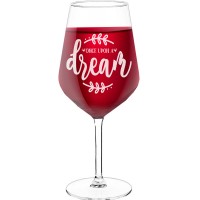 Engraved Wine Glass With Engraved Text - "Once Upon A Dream", Wine Gift Idea, Size 530ml
