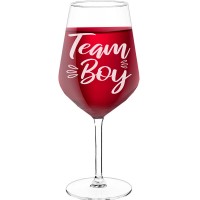 Wine Glass For Men With Engraved Text - "Team Boy", Gift for Woman, Size 530ml