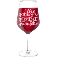 Best Friend Wine Glass With Engraved Text - "The Galaxys Greatest Grandma", Gift for Woman, Size 530ml