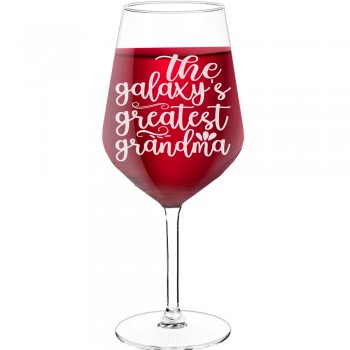 Best Friend Wine Glass With Engraved Text - "The Galaxys Greatest Grandma", Gift for Woman, Size 530ml