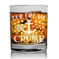 50. Dzimšanas Dienas Dāvana Vīriešiem  ar Gravējumu - "Our Dream Cruise" ,Viskija glāze 270 ml