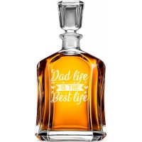 Burbona Dekanteris ar Uzrakstu - "Dad Live Is The Best Live " ,Dzimšanas Dienas Dāvana, Izmērs 700Ml