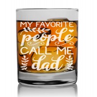 Dāvana Vīrietim Dzimšanas Dienā  ar Gravējumu - "My Favorite People Call Me Dad " ,Tēvu dienas dāvanas Viskija glāze 270ml